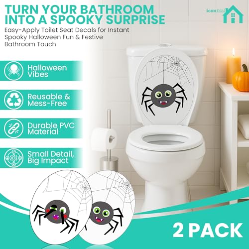 Funny Spider Halloween Toilet Seat Cling Set - 2-Piece 11.2x13