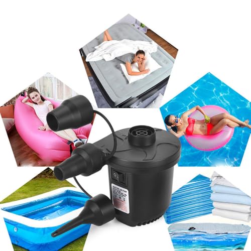 Aida & Hani Electric Air Pump for Inflatables with 3 Nozzles - Fast Inflator & Deflator for Pool Floats, Air Mattresses, and More