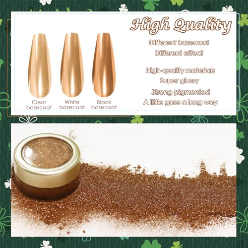 Laza Chrome Nail Powder Mirror Effect Metallic Dust Milky Brown