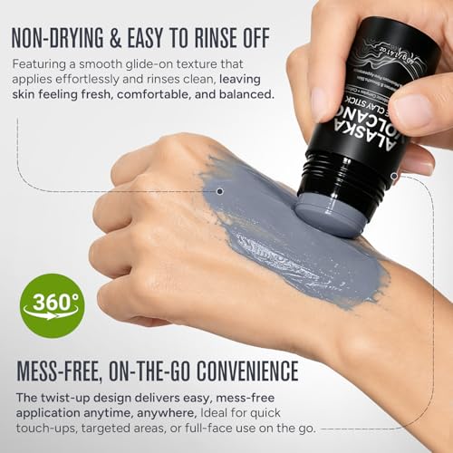 MVBQIVI Volcanic Clay Mask Stick, Pore Cleansing & Exfoliating Mud Mask 40g