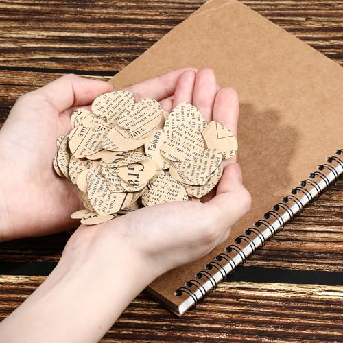1200 Pcs Heart-Shaped Book Page Confetti for Party Decor