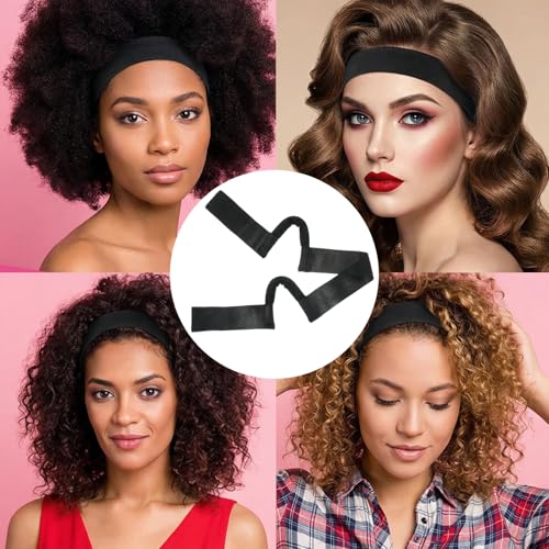 HJZHII 3-Pack C-Shaped Ear Cut Out Wig Bands for Lace Front Wigs