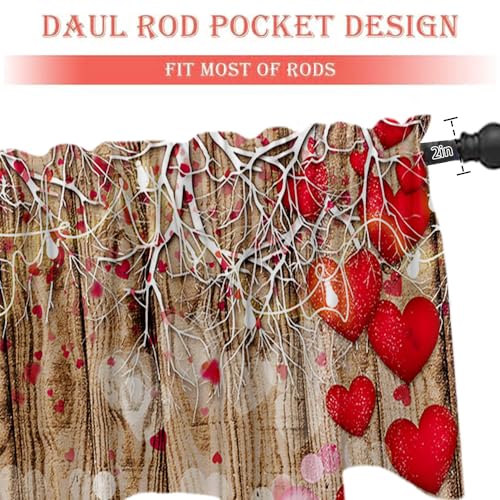 DOTOOMA Valentine's Day Window Valance Curtain, 54x18 Inch