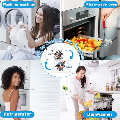 Cosmisun Funny Cow Dishwasher Magnet - Clean Dirty Sign