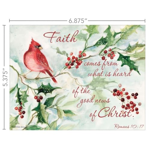 Lang Christmas Cards Set - Cardinal and Berries with Envelopes, Susan Winget Design