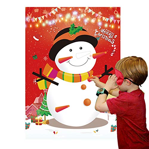 Pin the Nose on the Snowman Game Set for Kids - Christmas Party Fun