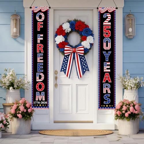 USA 250th Anniversary Patriotic Porch Banners - 2-Piece Set