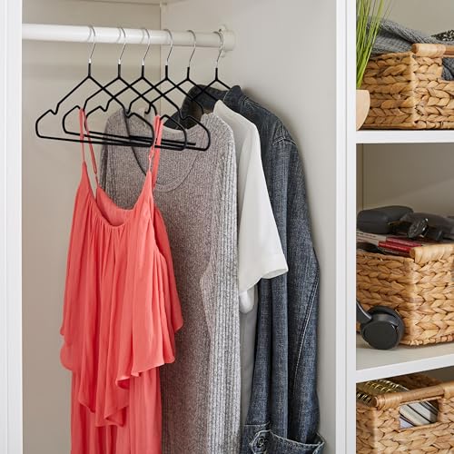 Simplify 12-Pack Metal Clothes Hangers - Space Saving Black Closet Hangers
