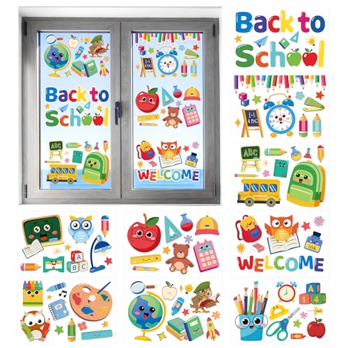 Back to School Window Clings - Double-Sided Decorative Stickers