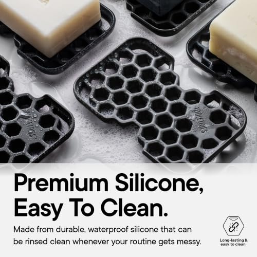 TOOLETRIES The Duke Silicone Soap Dish - Charcoal Self-Draining Holder