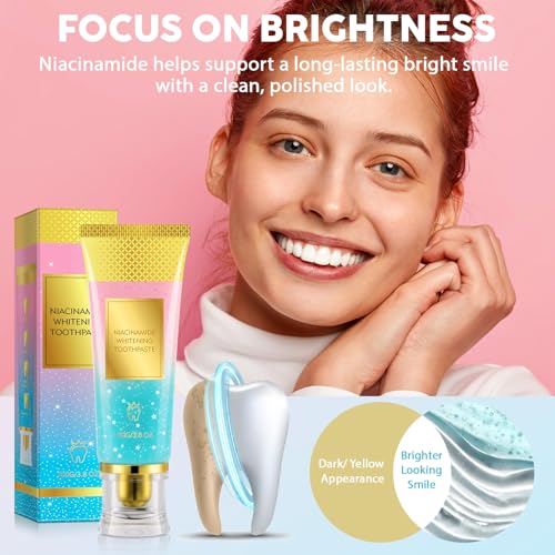 ZIXAOK Niacinamide Whitening Toothpaste 4.23 Oz - Fluoride-Free Enamel Care & Fresh Breath