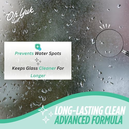 Oh Yuk Streak-Free Glass Cleaner Spray, 24 oz Bottle - Vegan & Made in USA