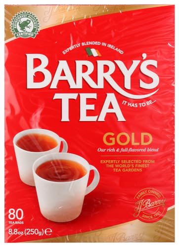 Barry's Tea Gold Blend 80 Count Tea Bags (Pack of 6) - Premium Black Tea
