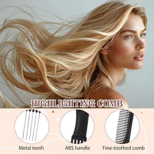 Macuezu 3-Piece Hair Teasing Comb Set with Rat Tail and Wooden Handles