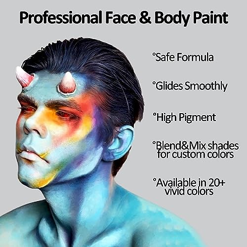 Mysense Teal Face and Body Paint, Water-Based Washable Cream 0.6oz