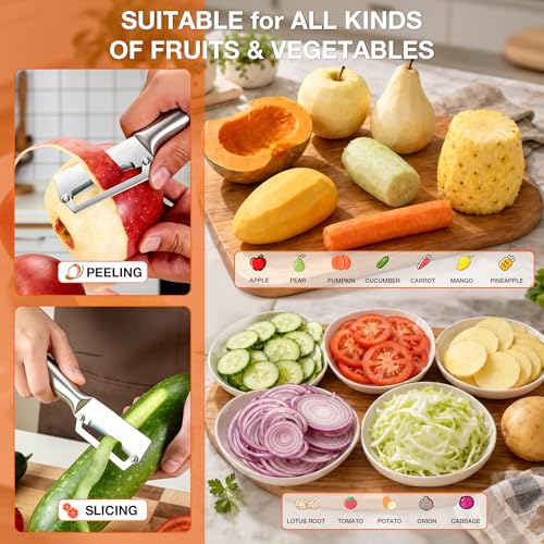 Stainless Steel Vegetable Peeler with Ergonomic Handle - Fast & Efficient
