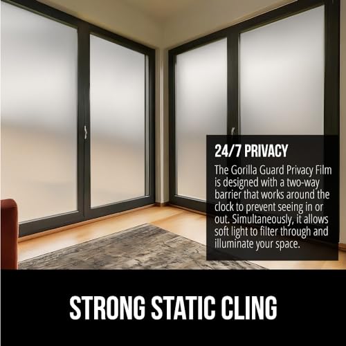 Gorilla Guard White Window Privacy Film 11.8" x 78.7" - Two Way UVA/UVB Blocking