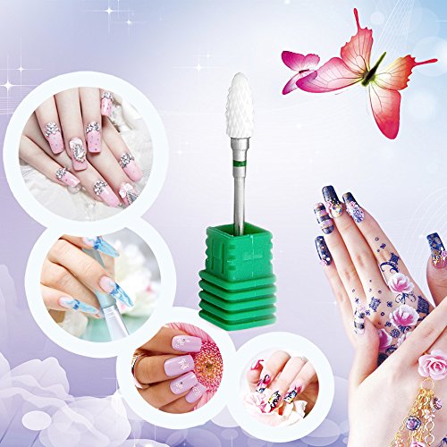 KADS Ceramic Nail Drill Bit Medium Flame Cuspidal Electric File