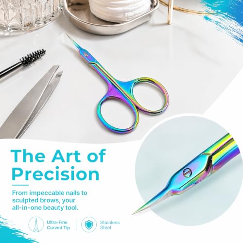 Cuticle Scissors - Extra Fine Curved Tip Stainless Steel Nail Scissors