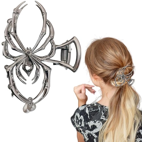 Spider Hair Claw Clip Metal Rhinestone Halloween Hair Accessory