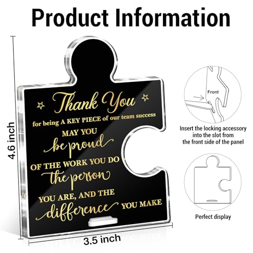 Employee Appreciation Puzzle Piece Acrylic Sign Gift