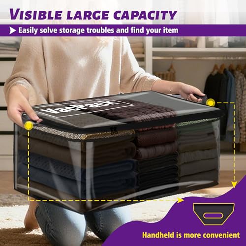 VacPack 10 Gallon Clear Storage Bags with Zipper & Handles - 2 Pack