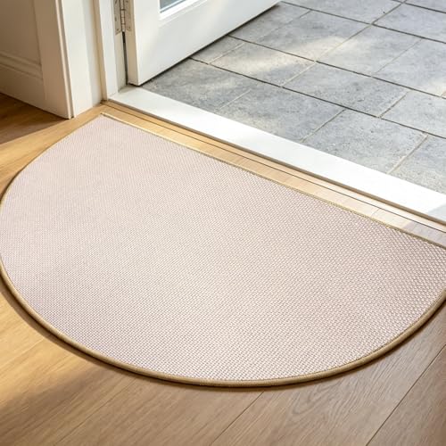 Jtshy Half Circle Door Mat, 19.6 x 31.4 Inch Non-Slip Entryway Rug