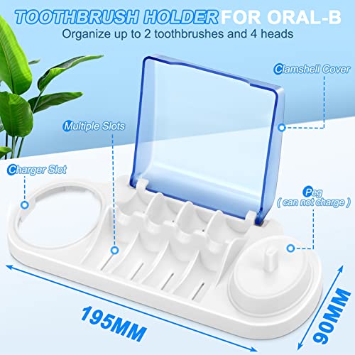 Electric Toothbrush Holder for Braun Oral-B with Charger & Brush Head Storage