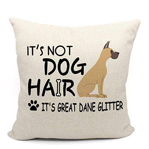 Great Dane Glitter Throw Pillow Case - Color-13, 18x18 Inch Linen Cushion Cover