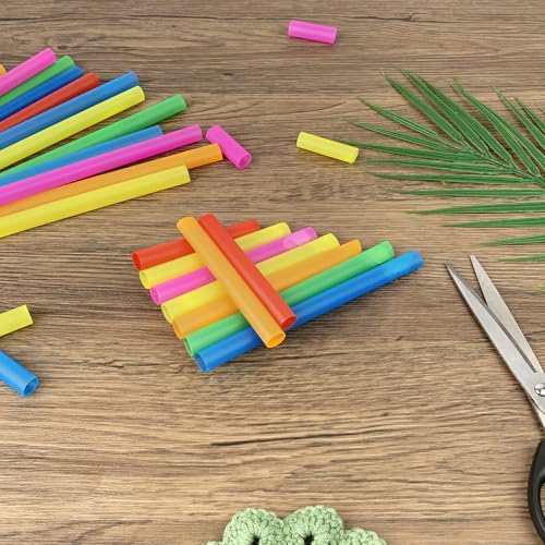 KTOJOY Jumbo Plastic Smoothie Straws - Assorted Colors, 100 Count