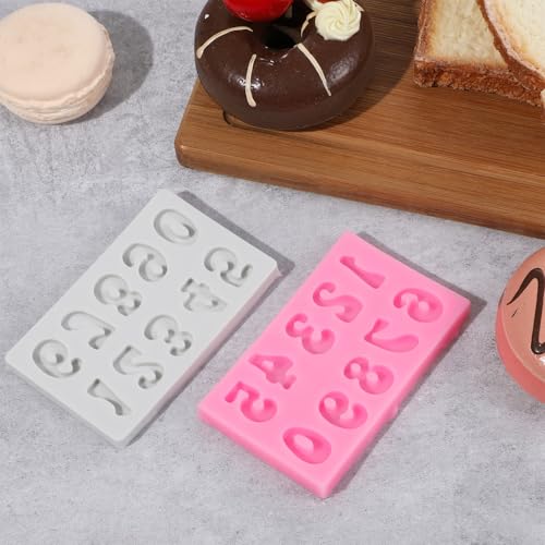 Guduling 4-Piece Silicone Number Molds for Chocolate, Fondant, and Candy