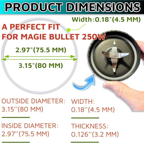 Magic Bullet Replacement Gaskets & Crochet Hook for 250W Blenders