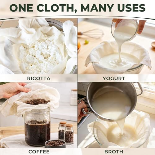 6-Pack Grade 100 Cheese Cloths - 20x20 Inch Unbleached Cotton