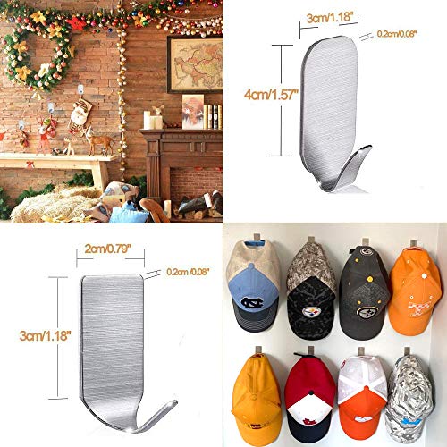 FOTYRIG Waterproof Stainless Steel Adhesive Hooks - 16 Pack