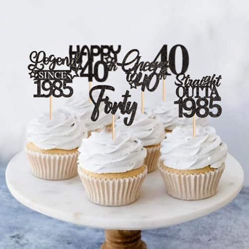 40th Birthday Cupcake Toppers - Straight Outta 1983 (24 Pack)
