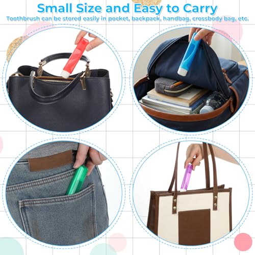6 Pcs Travel Toothbrush Set, Portable Foldable Toothbrushes with Case