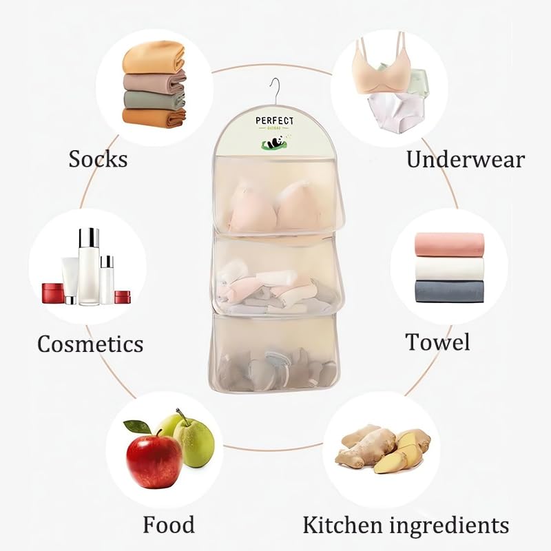 MIUPOO Multi-Layer Mesh Hanging Storage Organizer for Socks & Underwear