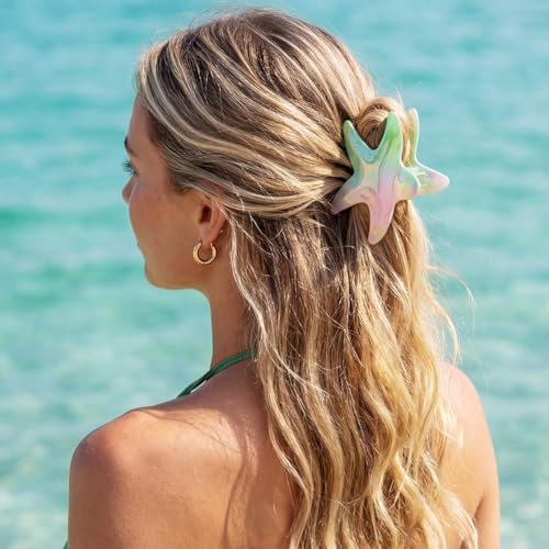 Starfish Hair Claw Clips 2-Pack Acrylic Mermaid Beach Hair Accessories