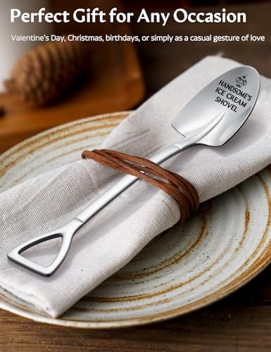 Ice Cream Spoon Gift for Men - Handsome's Ice Cream Shovel - Funny Secret Santa Present for Boyfriend Him