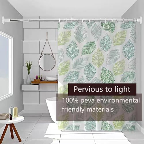 TIKABC Banana Leaves Shower Curtain Liner, Waterproof PEVA, 72x72 Inch
