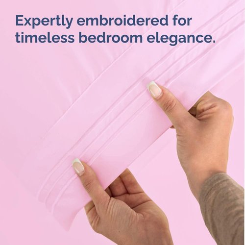 King Standard Pillow Cases by King - Ultra-Soft Hotel Quality Covers | Fade-Free & Wrinkle Resistant - Light Pink - Set of 2