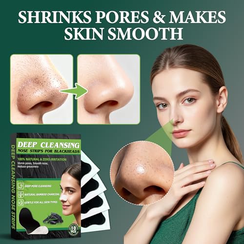 Lubynia Charcoal Blackhead Remover Nose Strips - Deep Cleansing Pore Strips