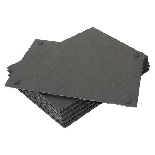 RUNANDYUE 6-Pack 13 * 9 Slate Cheese Board for Cheese Meat Appetizers Sushi Cake Fruit,Slate for Laser Engraving Draw, for Brunch Dinner,Reception Meals (6 Pack, 13x9)