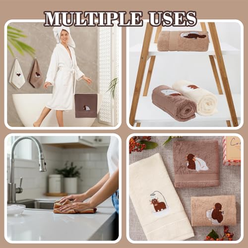 Dark Brown 3-Pack Cotton Hand Towels - Soft & Absorbent 13x29