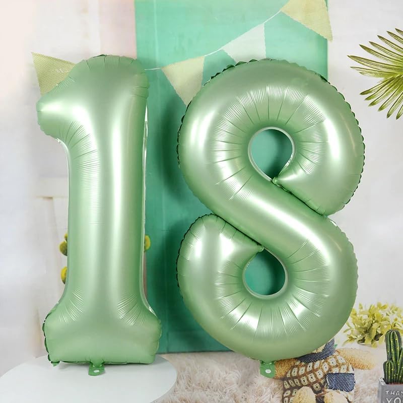 Olive Green 40 Inch Number 8 Balloon - Perfect for 8th Birthday Parties, Weddings & Graduations