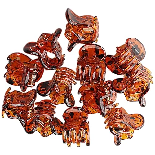 Mini Hair Claw Clips 12-Piece Tortoise Brown Small Hair Accessories