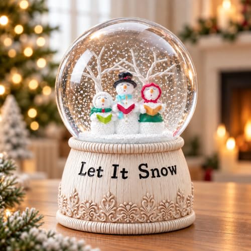 Snowman Musical Snow Globe with Glittering Snowfall - Christmas Decor - Variation of THIS listing