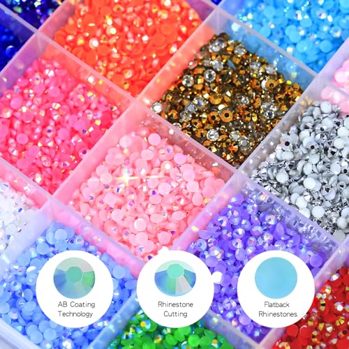 Resin Jelly Rhinestones 18000pcs 3mm Flatback Gems with B7000 Glue Kit