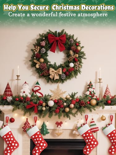 Acostop 24 Pcs Christmas Garland Hangers - No Drill Hooks for Wreaths