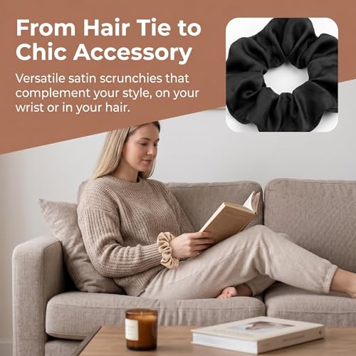 Fiuyorl Satin Silk Scrunchies 24 Pcs - Soft Hair Ties & Ponytail Holders